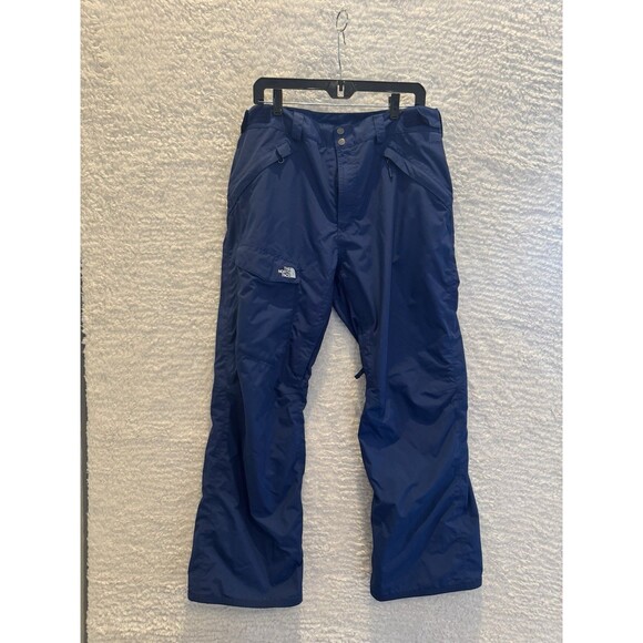 The North Face Mens Sz Large Insulated Hyvent Ski Snow Pants Navy Blue Pockets - Picture 1 of 7